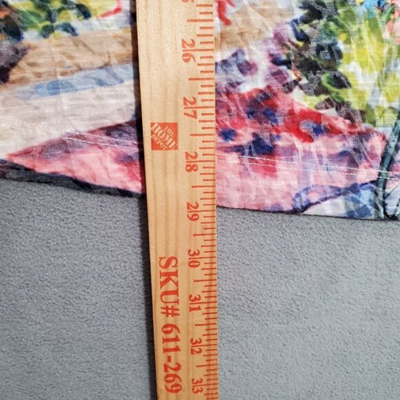 Ali Miles Top Womens XL US Flag Fireworks 3/4 Sleeve Art to Wear Americana Boho - Picture 4 of 7